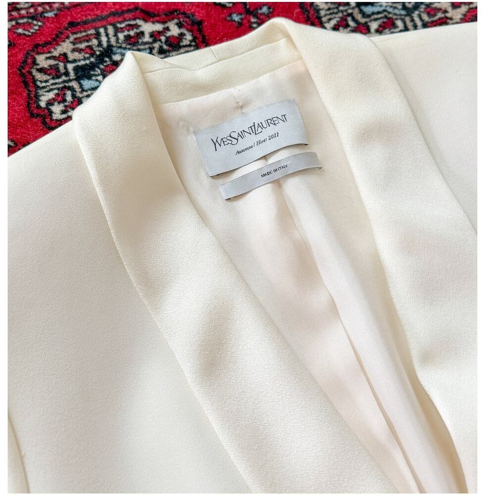 Yves Saint Laurent YSL Ivory Tuxedo Wedding Blazer Jacket Runway Autumn 2011 RTW - Picture 2 of 14